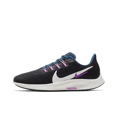 Nike Air Zoom Pegasus 36 Non Slip Легкий Низкий Топ Марафон Беговые кроссовки Женские Черный Синий