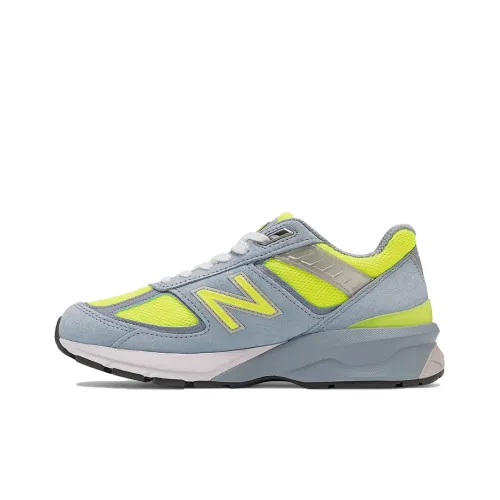 New Balance NB 990 V5 Low Топ Беговые кроссовки Женские Серый Зеленый Желтый