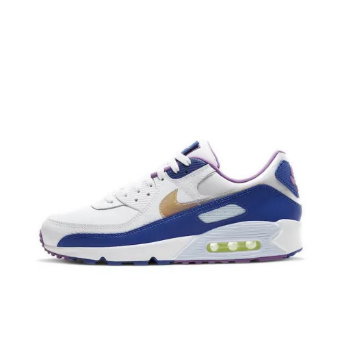 Nike Air Max 90 Low Топ Повседневные Беговые Кроссовки Унисекс Синие Белые