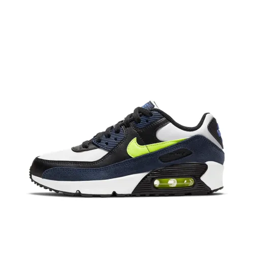 Nike Air Max 90 Low Топ Беговые кроссовки GS Черный Зеленый Синий