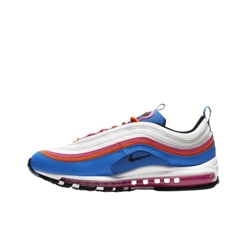 Nike Air Max 97 Low Топ Air Cushion Беговые кроссовки Мужские Синие Белые