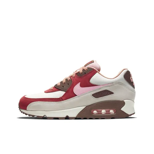 Nike Air Max 90 Low Топ Повседневные Беговые Кроссовки Унисекс Белый Красный Розовый