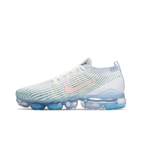 nike VaporMax Flyknit 3,0 Low Беговые кроссовки Топ Женские Белый Синий
