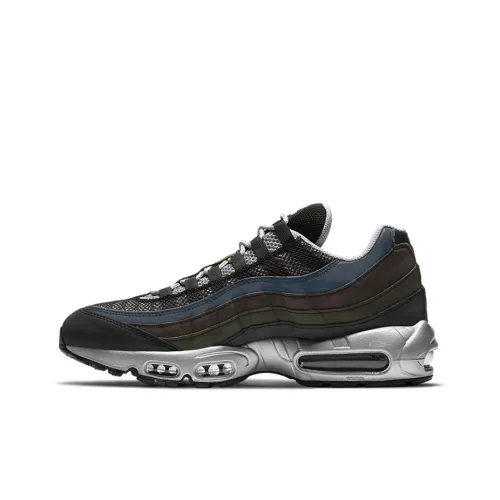 Nike Air Max 95 Low Беговые кроссовки Мужские Черные Серебряные