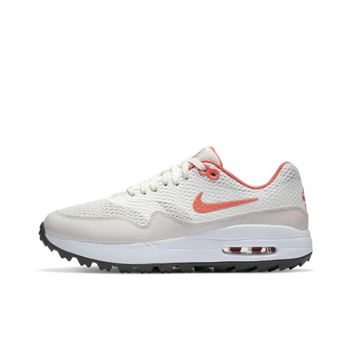 Nike Air Max 1 Low Топ Беговые кроссовки Женские Бежевый Белый Оранжевый