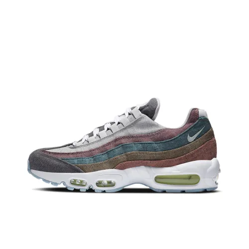 Nike Air Max 95 Low Беговые кроссовки Топ Унисекс Синий Желтый Красный