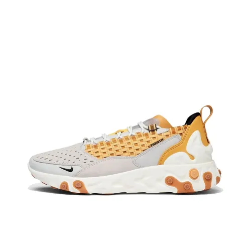 Nike React Sertu Non Bottom Slip Легкий Низкий Топ Повседневная Беговая Обувь Мужская Белый Желтый