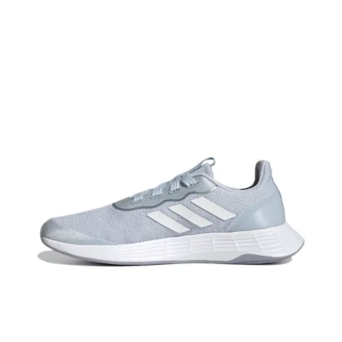 Adidas Qt Racer Sport Дышащий Низкий Топ Повседневные Беговые Кроссовки Женские Светло-Синий Серый Белый