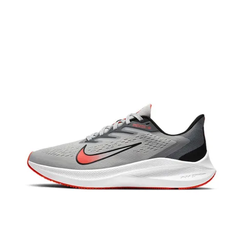 Nike Zoom Winflo 7 Амортизирующие низкие беговые кроссовки с противоскользящим покрытием мужские серо-красные