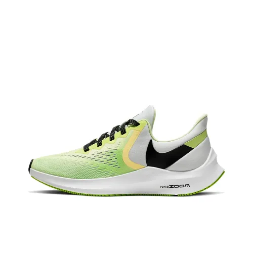 Nike Zoom Winflo 6 Нескользящий Легкий Низкий Топ Повседневные Беговые Кроссовки Женские Яблочно-Зеленый