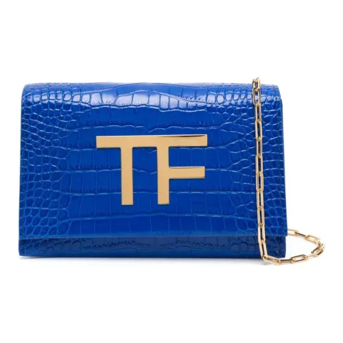 TF Коровья кожа Сумка через плечо Сумка на плечо Женская Синяя