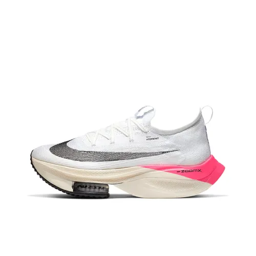 Nike Air Zoom Alphafly Next% 1 Амортизаторы Slip-resistant Низкий топ Беговые кроссовки Женские Белый Серый Розовый