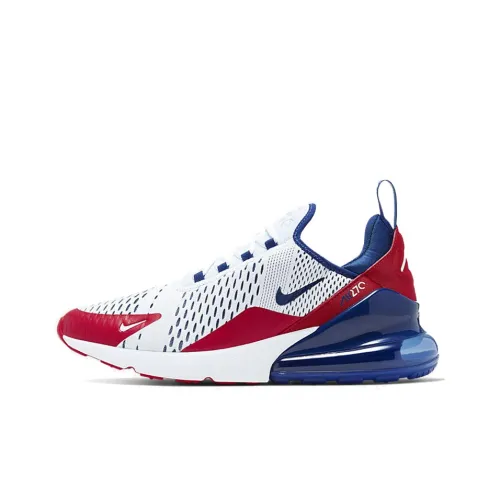 Nike Air Max 270 Low Беговые кроссовки Топ Унисекс Синий Белый Красный США