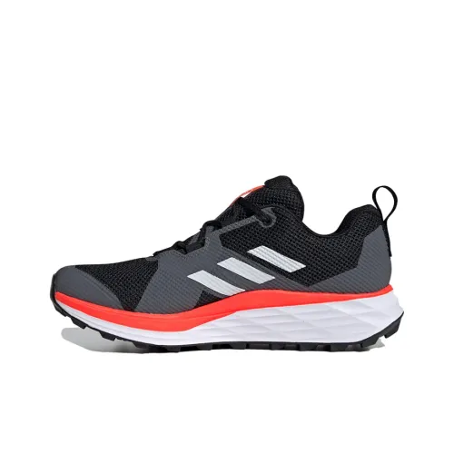 adidas Terrex Два Trail Slip Resistant Низкие Кроссовки для Бега Мужские Черный Серый Красный