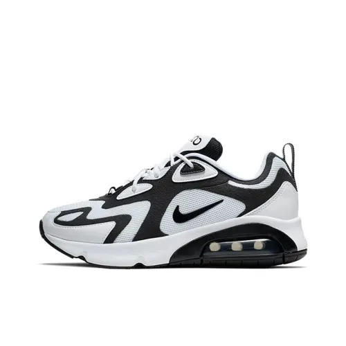 Nike Air Max 200 Low Топ Повседневные Беговые Кроссовки Женские Черный Белый Синий