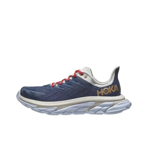 HOKA ONE ONE Clifton Edge противоскользящие устойчивые к истиранию низкий топ беговые кроссовки мужские синий серый