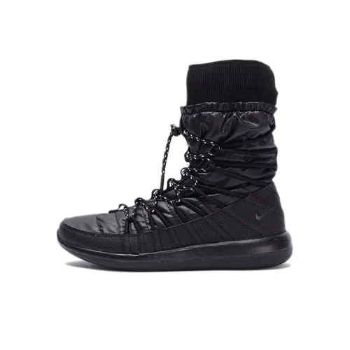 Nike Roshe Two High Топ Марафон Беговые кроссовки Женские Черный