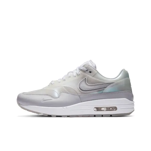 Nike Air Max 1 Low Топ Беговые кроссовки Женские Белые Серебряные