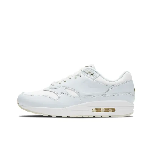 Nike Air Max 1 Low Топ Air Cushion Беговые кроссовки Мужские Светло-голубой Белый