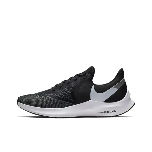 Nike Zoom Winflo 6 Амортизаторы Slip-resistant Низкий топ Повседневные беговые кроссовки Женские Черный Белый