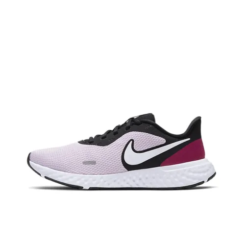 Nike REVOLUTION 5 Амортизация Противоскользящий Легкий Низкий Топ Беговые кроссовки Женские Черный Фиолетовый