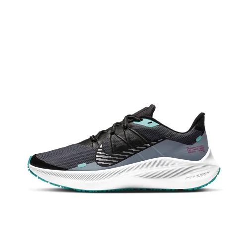 Nike Zoom Winflo 7 Амортизаторы Slip-resistant Низкий топ Беговые кроссовки Женские Черный Серый Зеленый