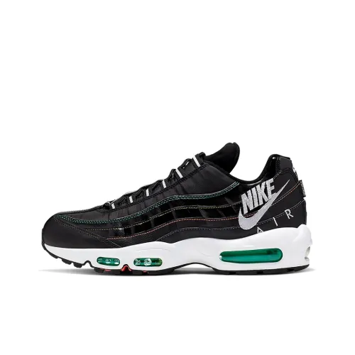 Nike Air Max 95 Low Топ Повседневные Беговые Кроссовки Мужские Черные Зеленые