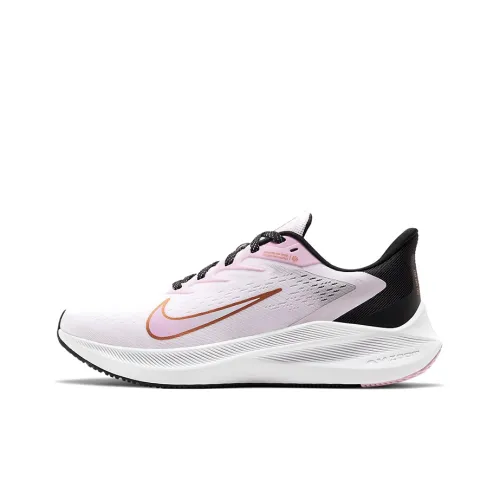 nike Zoom Winflo 7 Противоскользящий Устойчивый к истиранию Низкий Топ Повседневные Беговые кроссовки Женские Розовый Белый Черный