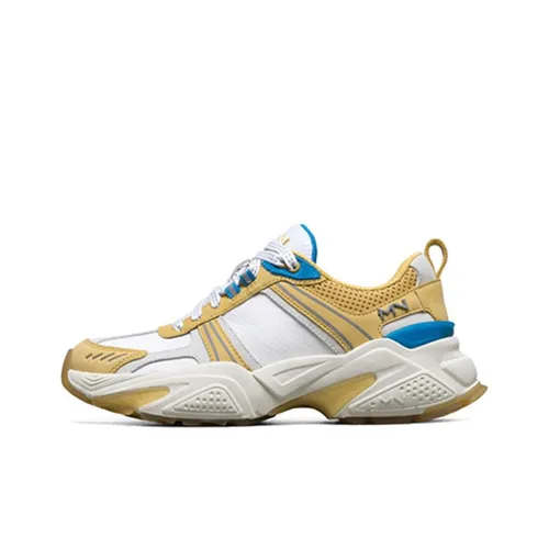 Skechers Kraz противоскользящие и дышащие низкие беговые кроссовки для женщин желто-белые и синие