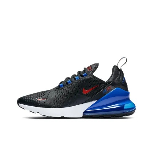 Nike Air Max 270 Устойчивый к истиранию Низкий Топ Air Cushion Беговые кроссовки Мужские Черный Красный Синий