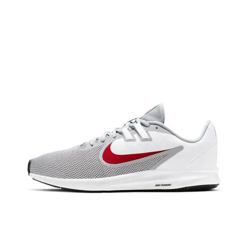 Nike Downshifter 9 Амортизирующие беговые кроссовки с низким верхом устойчивые мужские серо-белые-красные