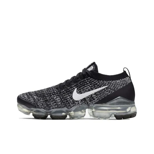 Nike VaporMax Flyknit 3,0 Амортизация Легкий Низкий Топ Повседневные Беговые кроссовки Женские Черный Белый