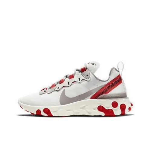 Nike React Element 55 Low Топ Беговые кроссовки Женские Белые Красные