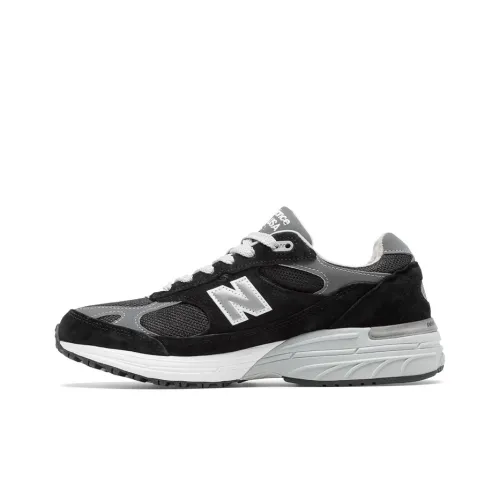 New Balance NB 993 Устойчивый к истиранию Дышащий Верх Низкие Повседневные Городские Кроссовки для Коммутирования и Бега Мужские Черные
