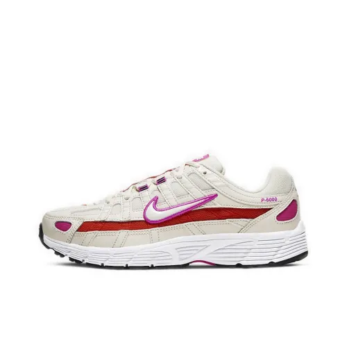 Nike P 6000 Амортизаторы Shock Absorbers Противоскользящие Устойчивые к истиранию Низкий Топ Повседневные Беговые кроссовки Женские Белые Розовые