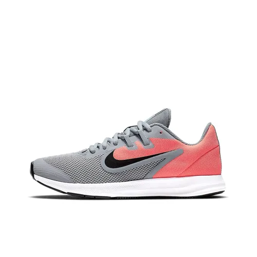 Nike Downshifter 9 Slip-resistant Abrasion-resistant Low Top Slip-resistant Training GS Gray Pink Найк Дауншифтер 9 Противоскользящий Устойчивый к истиранию Низкий Топ Противоскользящий Тренировка GS Серый Розовый