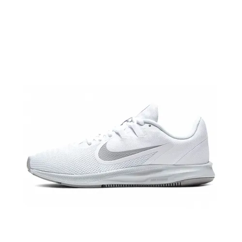 Nike Downshifter 9 Slip-resistant Abrasion-resistant Low Top Marathon Беговые кроссовки Женские Белые