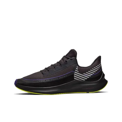 Nike Zoom Winflo 6 Нескользящий Легкий Низкий Топ Беговые Кроссовки Унисекс Черный Фиолетовый