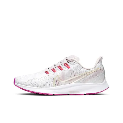 Nike Pegasus 36 Slip-resistant Abrasion-resistant Low-top Беговые кроссовки Женские Белый Розовый