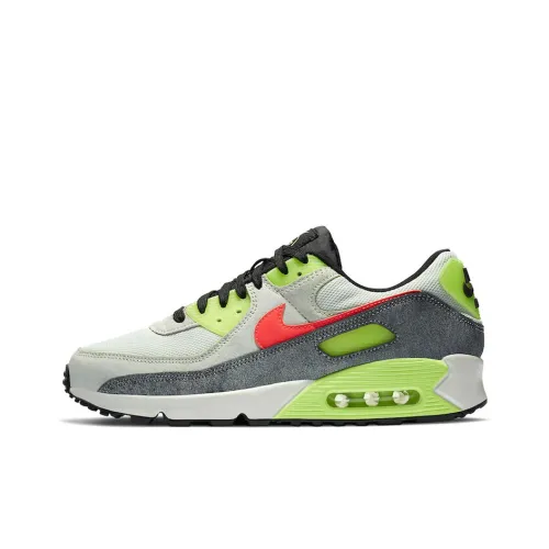 Nike Air Max 90 Low Топ Марафон Беговые кроссовки Мужской Серый Зеленый Оранжевый
