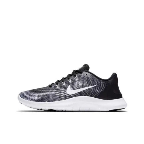 Nike Flex 2018 RN Slip Устойчивый к истиранию Низкий Топ Беговые кроссовки Мужские Черный Серый