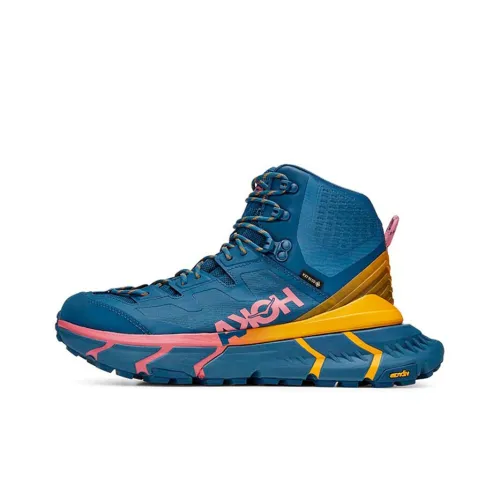 HOKA ONE ONE Tennine High Топ Беговые кроссовки Мужской Синий Розовый Желтый