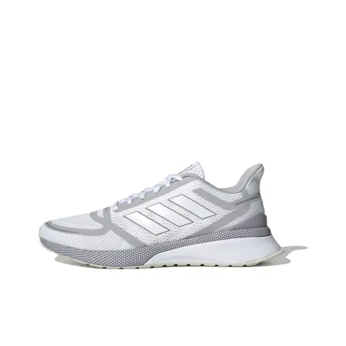 adidas Nova Run Дышащая Поддержка Низкий Топ Беговые кроссовки Мужские Серый Белый