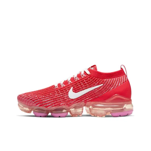 Nike VaporMax Flyknit 3,0 Low Топ Повседневные Беговые Кроссовки Женские Красный Белый