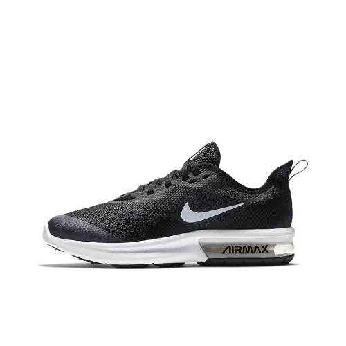 Nike Air Max Sequent Low Беговые кроссовки Топ Женские Черный Белый