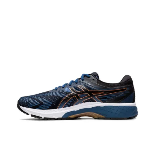 Asics GT 2000 8 Амортизация Низкий Топ Беговые Кроссовки Мужские Синие Оранжевые