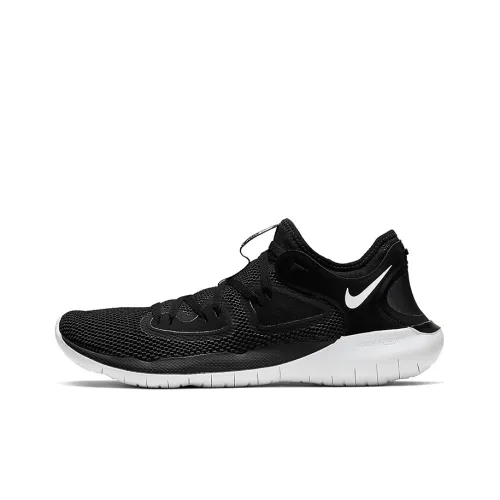 Nike Flex 2019 RN Slip-resistant Abrasion-resistant Low-top Беговые кроссовки Унисекс Черный Белый