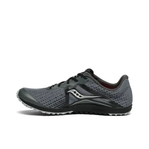 Saucony Kilkenny XC8 SPIKE Slip-Resistant Shock Absorbers Lightweight Low-Top Беговые кроссовки Мужские Черные Серебряные