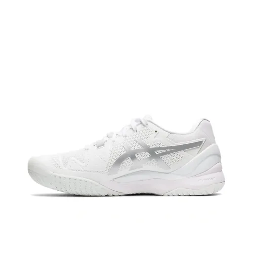 Asics Gel Resolution 8 Low Топ Беговые кроссовки Женские Белые Серебряные