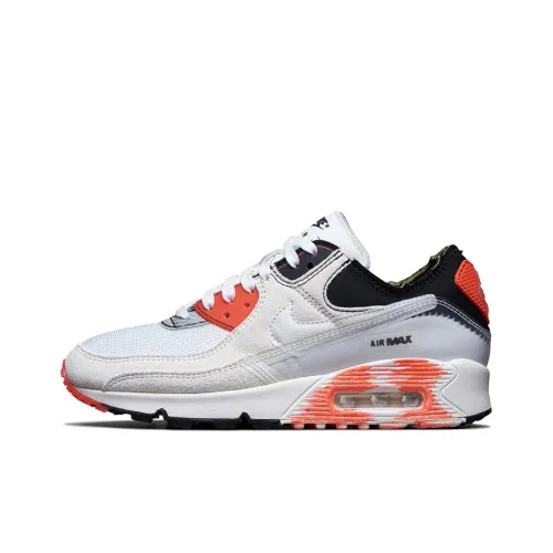 Nike Air Max 90 Low Топ Air Cushion Повседневные Беговые Кроссовки Унисекс Белый Красный Черный